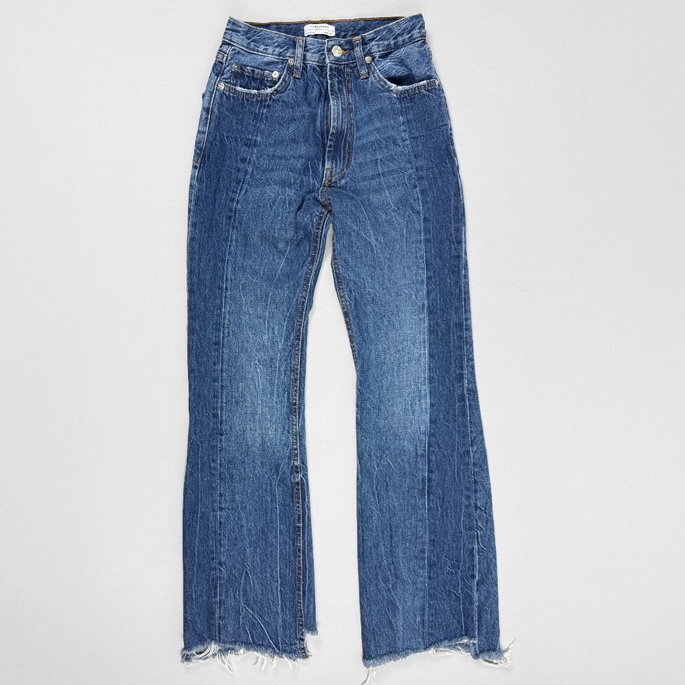 ZARA Women's Distressed Selvedge Denim 2